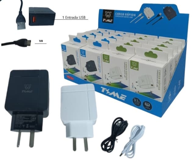Cargador Time ficha v8 3.1 A desmontable 