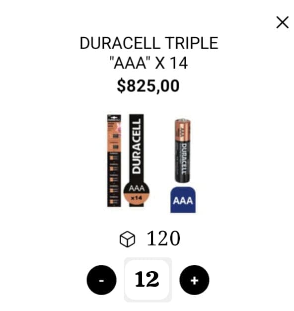 Pila Duracell Triple A Tira x12