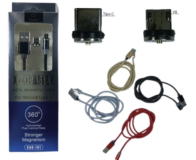 Cable Magnético Tipo C y V8 Mallado 