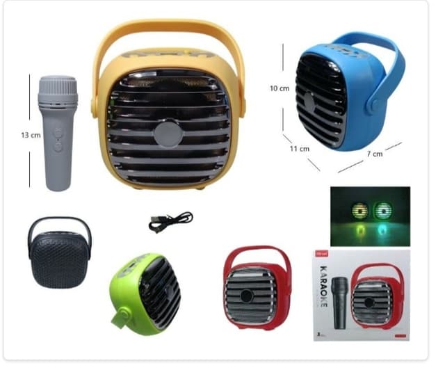 Parlante BT 3" c/ Micrófono Vintage efectos 