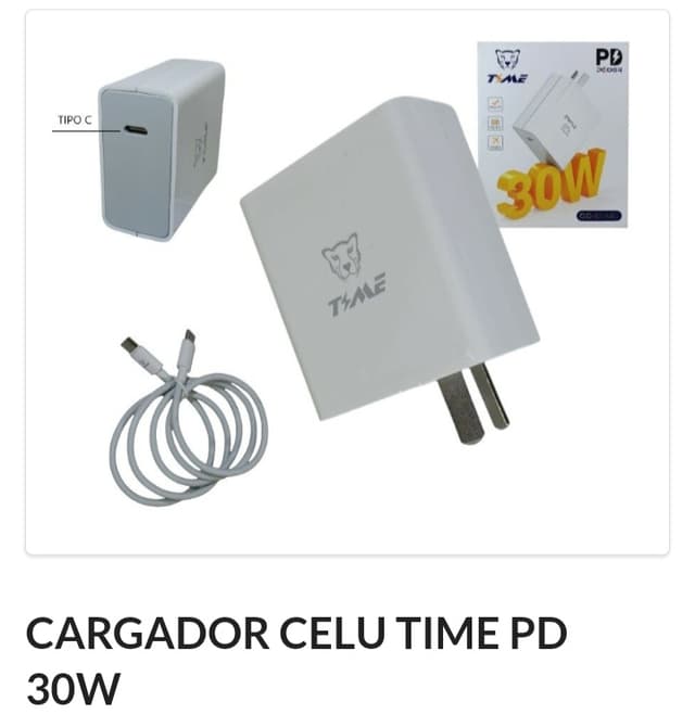 Cargador Time 30W Time Salida C + cable 