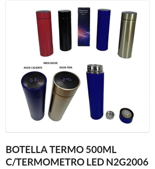 Termo Botella 500CC C/Termómetro 