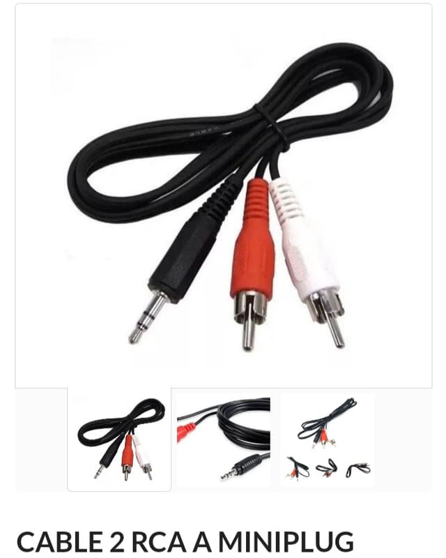 Cable 2RCA a Miniplug (a auxiliar) 