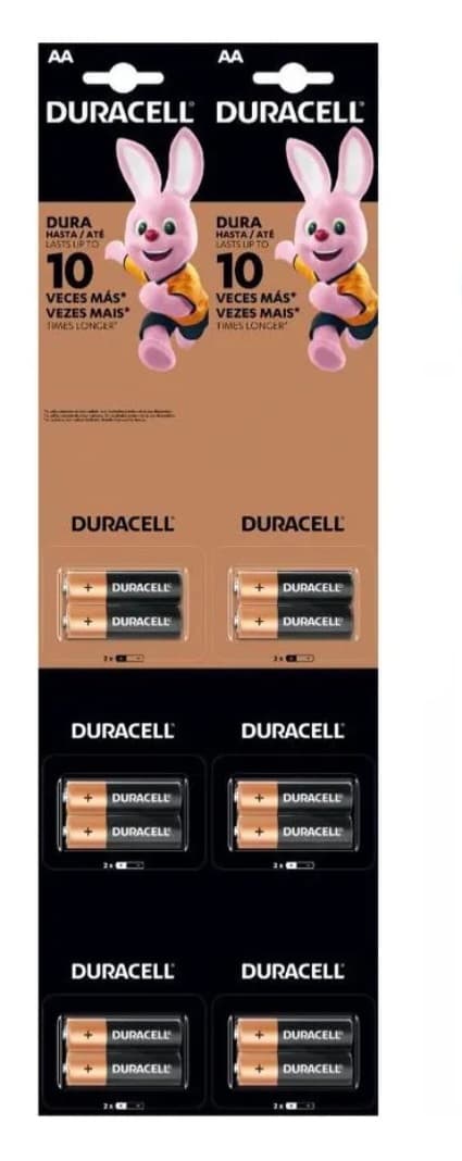 Pila Duracell doble A Tira x12