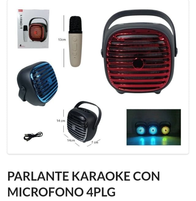 Parlante bt 4 " Karaoke + micrófono efectos 