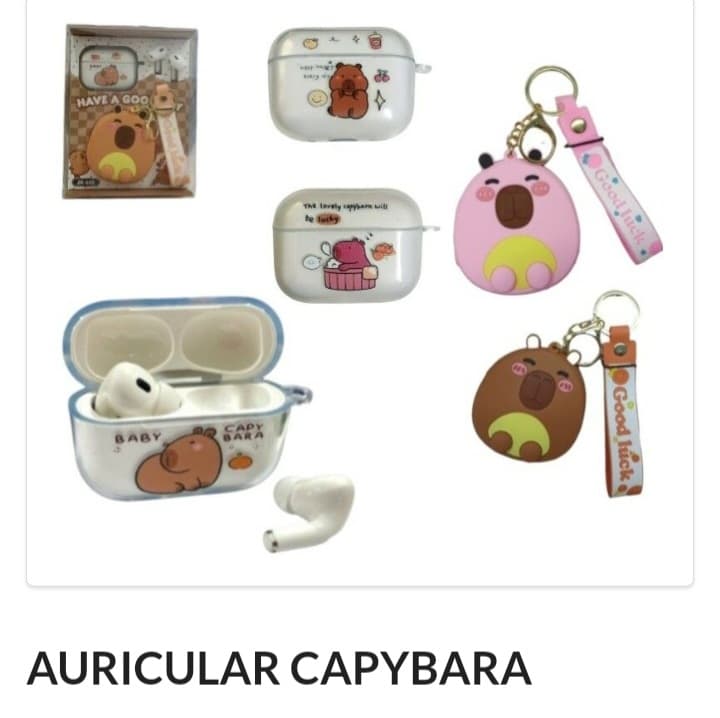Kit Auricular capybara + llavero monedero 