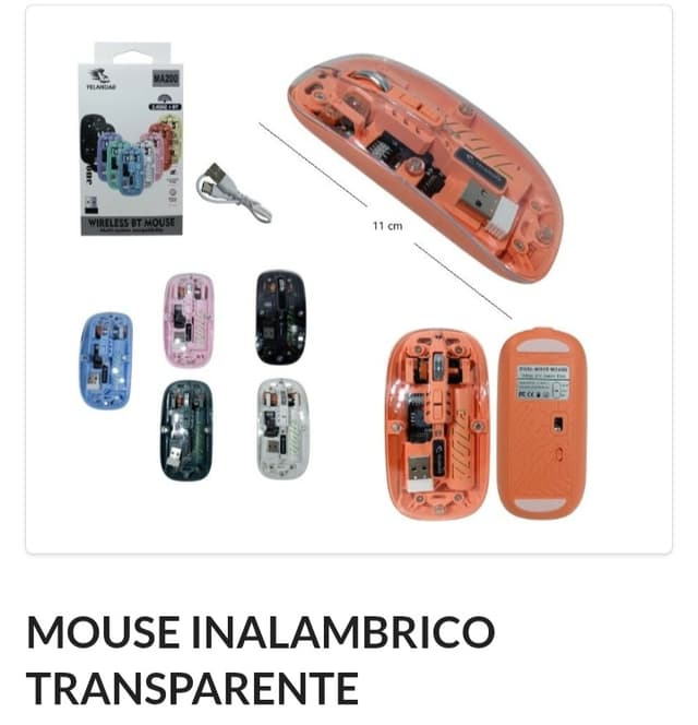 Mouse inalambrico transparente 