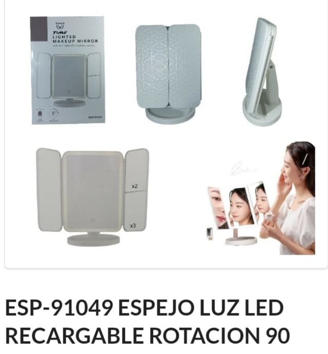 Espejo Led Recargable de lujo