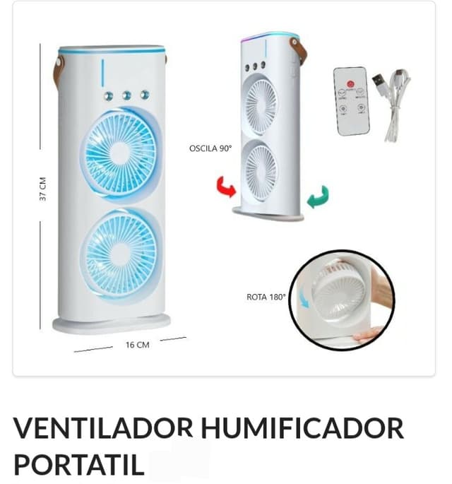 Ventilador Humidificador portátil 