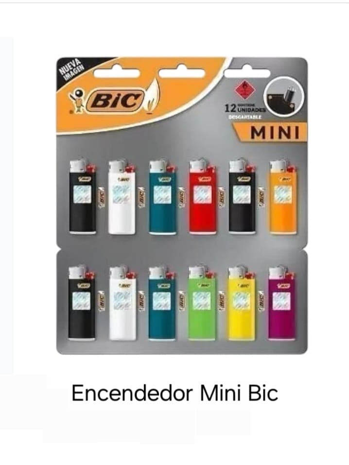 Encendedor Mini Bic x12