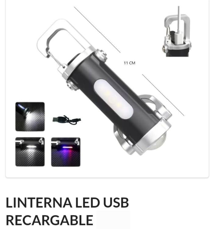 Linterna Led Recargable USB 