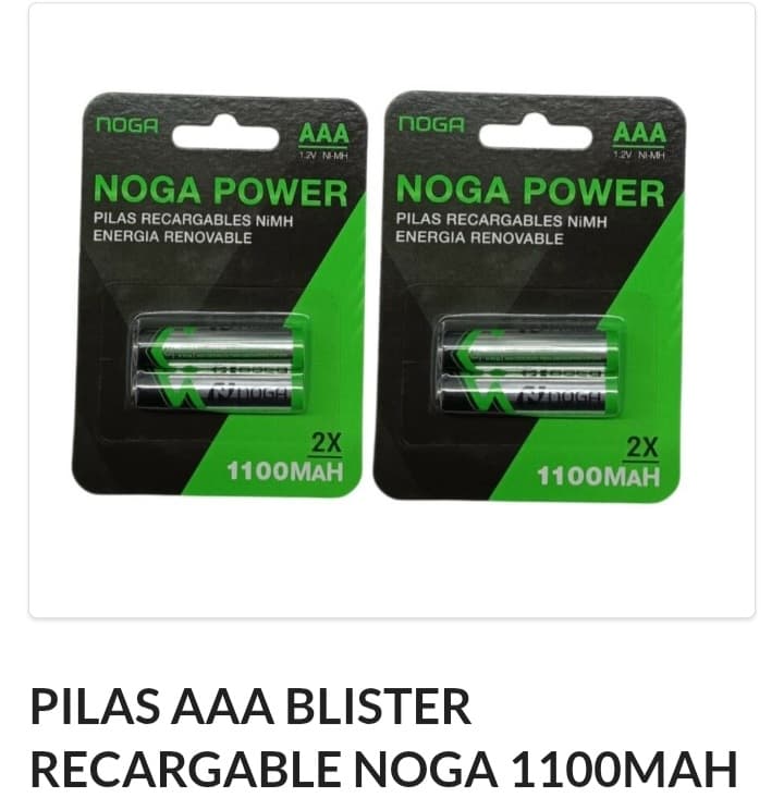Pila Recargable triple A Noga blister  x2 