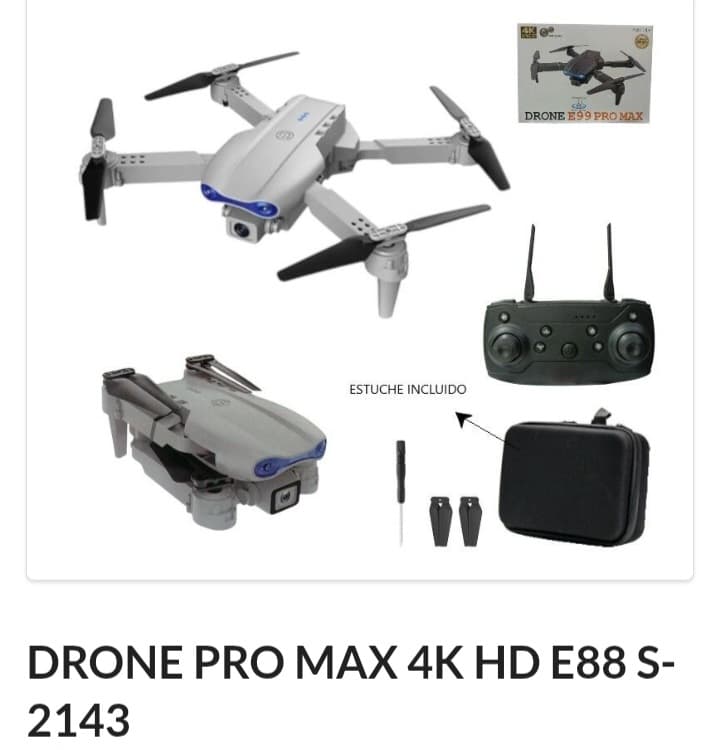 DRONE cámara 4K E 88 PROMAX 