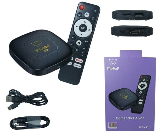 TV BOX WIFI 5G +COMANDO DE VOZ TVB-48015 