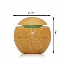 HUMIDIFICADOR ESFERA SIMIL MADERA LIGHT BROWN