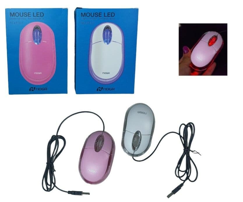 MOUSE LED NOGA CON CABLE N R G A