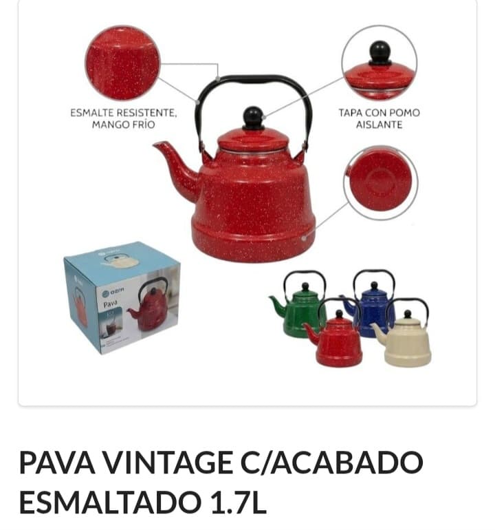 Pava vintage esmaltada 1.7L
