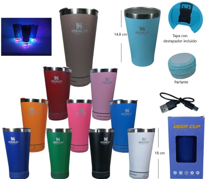 Vaso Térmico Led Parlante BT