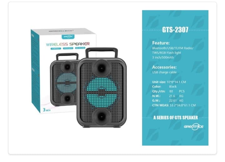 Parlante Bluetooth 3 pulgadas GTS 2307